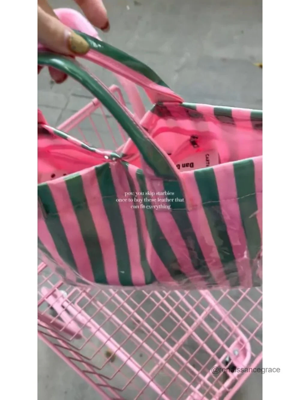 Waterproof PVC Tote Bag Large Stripe Oversize Hobo Top Handle Travel Shopper